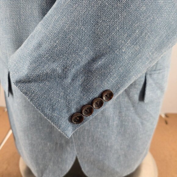 J.Crew Mens $398 Slim-fit Thompson linen Blend Blue suit jacket Size 42R BH230 - Picture 6 of 14